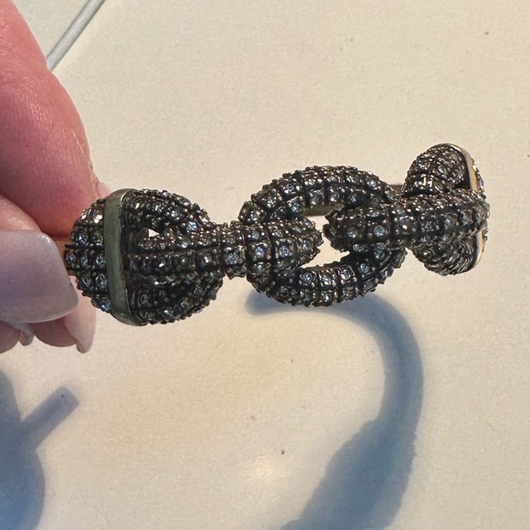 J Crew Never Worn Crystal and Gold 5-Ring Cuff Bracelet! 💎 - Picture 2 of 8